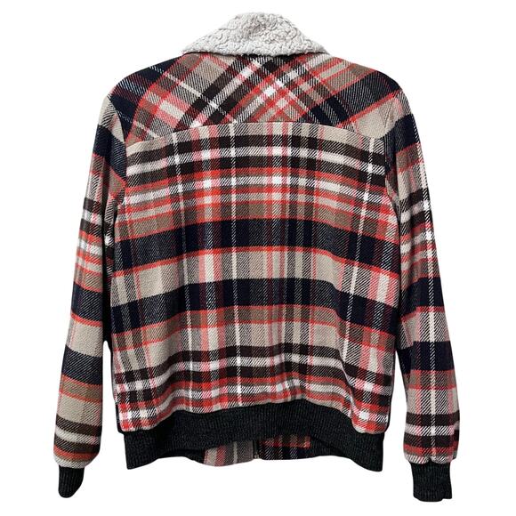Knox Rose Women's Plaid Zip-Front Bomber Jacket Sherpa Collar Small - Picture 3 of 8